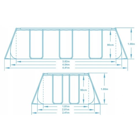 Basen ogrodowy stelażowy 404 x 201 x 100 cm 10w1 56442 Bestway