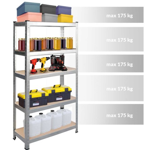 Regał metalowy magazynowy 180 x 100 x 50 cm Humberg 4849