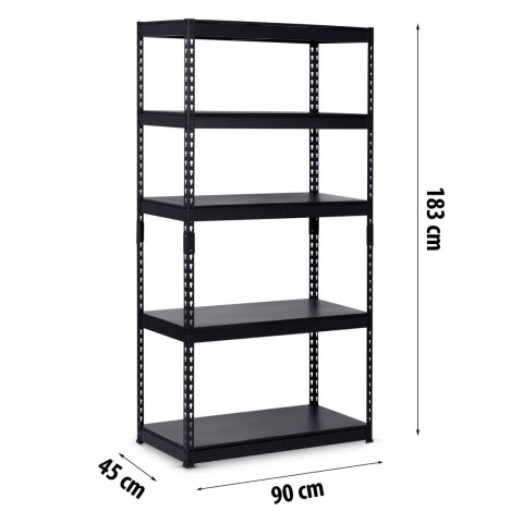 Regał metalowy magazynowy 183 x 90 x 45 cm Humberg HR-700 czarny