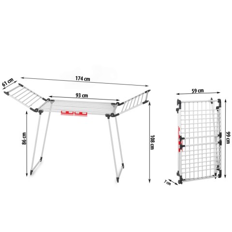 Suszarka na pranie stojąca rozkładana Debora biała 19mb