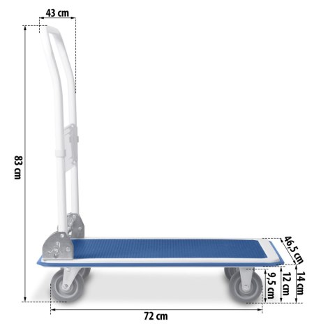 Wózek transportowy ręczny HM-505 biało-niebieski