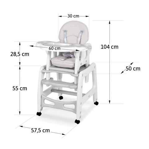 Krzesełko do karmienia 5w1 Sinco szare