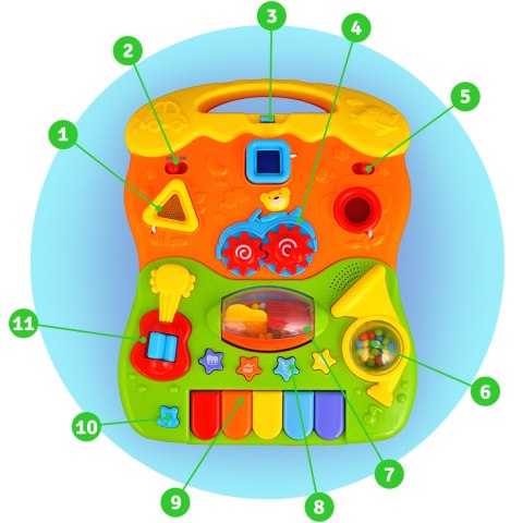 Chodzik edukacyjny z muzyką 2w1 RK-744 Ricokids biały