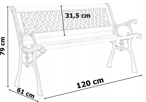 Ławka ogrodowa żeliwna KARO