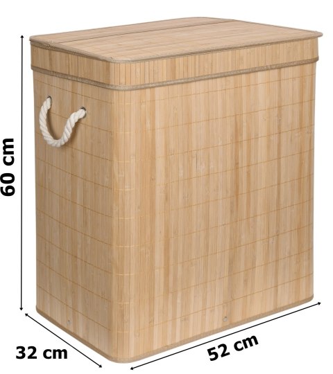 Kosz bambusowy pojemnik na pranie Soren 2 komory natural