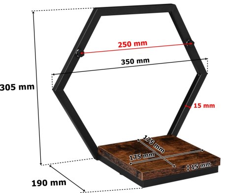 Kwietnik metalowy półka czarna Honung Rustic loft