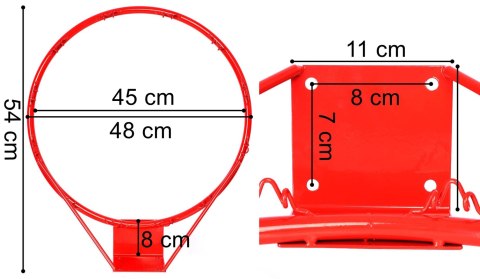 Obręcz do gry w koszykówkę z siatką TOSSER 45 cm