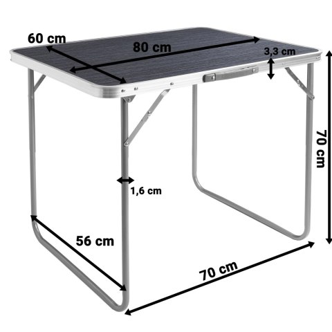 Stół turystyczny CORN kempingowy składany 80x60 cm black wood
