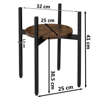 Kwietnik stojący loftowy Torre Rustic 40 cm czarny