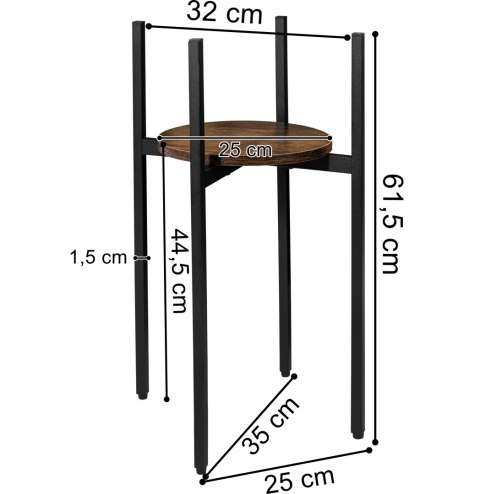 Kwietnik stojący loftowy Torre Rustic 60 cm czarny