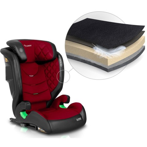 Fotelik samochodowy Nukido Louis czarno-czerwony 15-36 kg ISOFIX