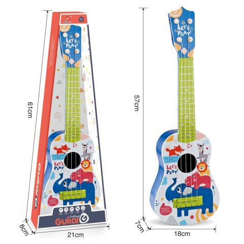 WOOPIE Gitara Klasyczna dla Dzieci Niebieska 57cm