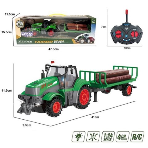 WOOPIE Traktor z Przyczepą na Pilota Sterowany RC - Skala 1:24