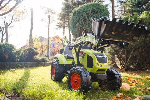 FALK Traktor CLAAS na Pedały z Przyczepą, Łyżką i Spychaczem od 3 Lat