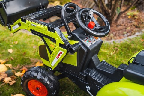 FALK Traktor CLAAS na Pedały z Przyczepą, Łyżką i Spychaczem od 3 Lat