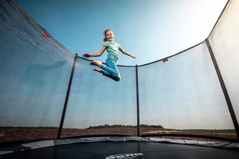 BERG Trampolina Favorit Gray 430 cm + Siatka Bezpieczeństwa Comfort + Gra Zręcznościowo Logiczna LEVELS