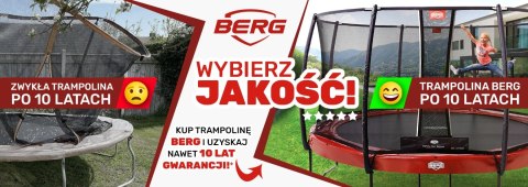 BERG Trampolina Favorit Gray 430 cm + Siatka Bezpieczeństwa Comfort + Gra Zręcznościowo Logiczna LEVELS