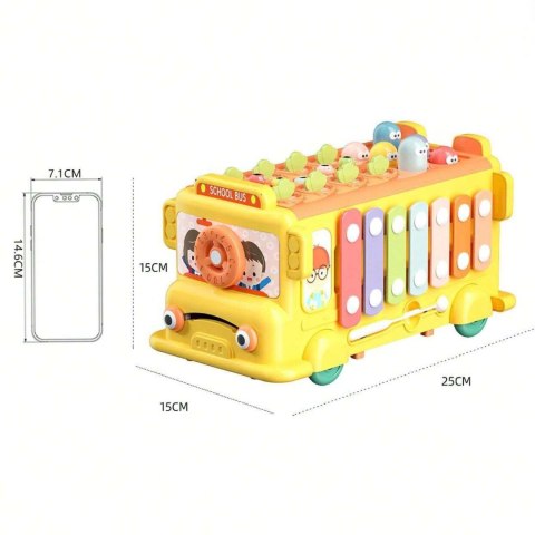 WOOPIE BABY Interaktywny Autobus Montessori Edukacyjny 6w1 Młoteczek Cymbałki +18 m