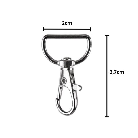 Karabińczyk metalowy rybka 2 mm 500 szt.