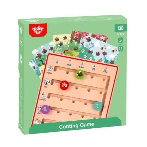 TOOKY TOY Drewniana Gra Nauka Liczenia Zwierzątka