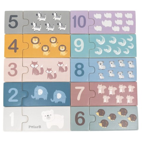 VIGA PolarB Drewniane Puzzle Numeryczne Cyferki Montessori