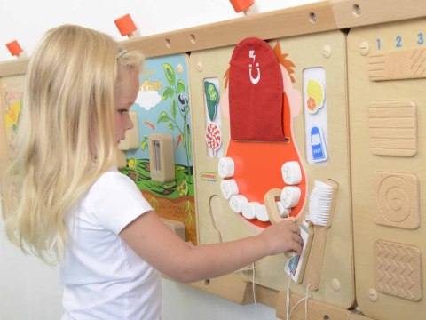 MASTERKIDZ Higiena Jamy Ustnej Ścienna Tablica Sensoryczna Flex Montessori