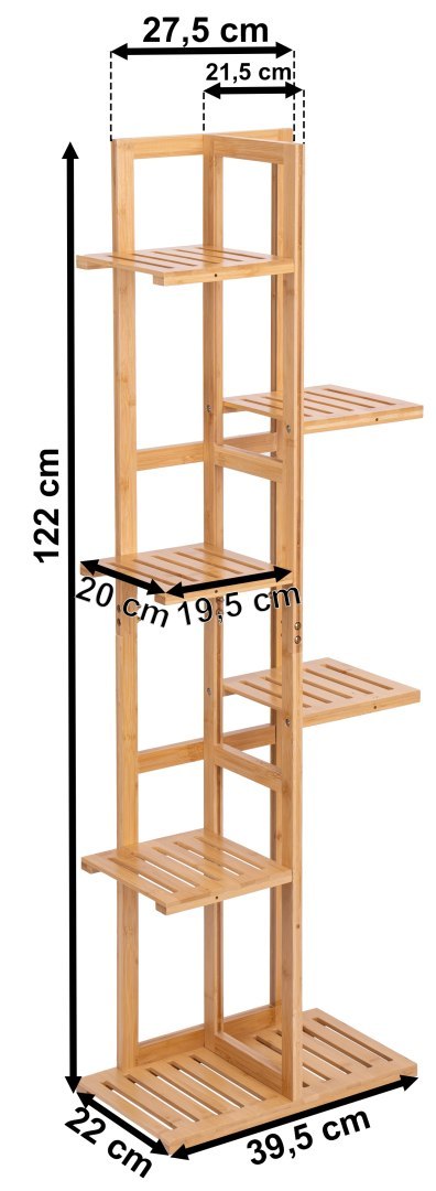 Kwietnik bambusowy HERVEL naturalny 7 półek