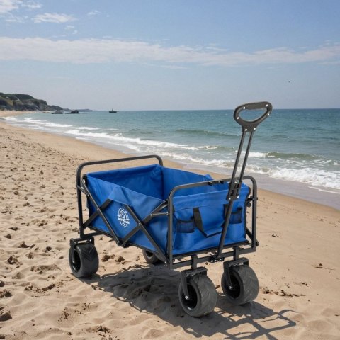 Wózek ogrodowy plażowy składany KORAL niebieski