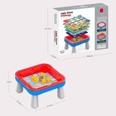 WOOPIE Stolik Gier Planszowych Logicznych 65 el. Zestaw 10w1