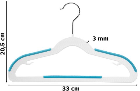 Wieszak KIDSI komplet 30 sztuk biało-niebieski