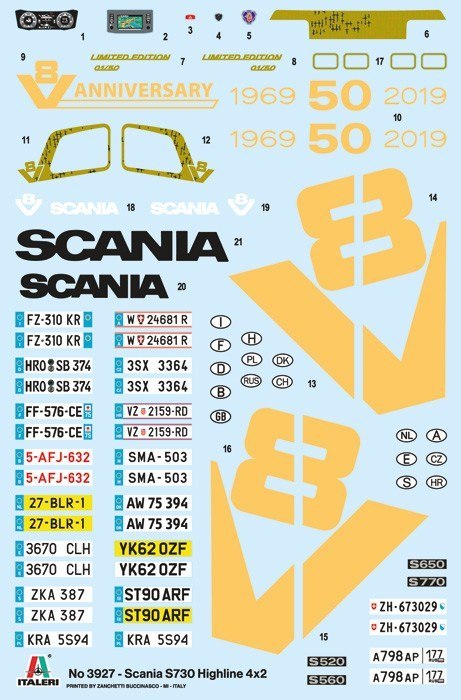 Model plastikowy Scania S730 Highline 4x2 1/24