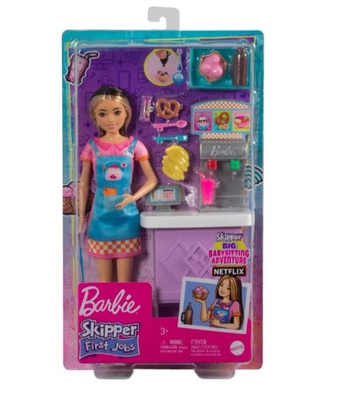 Lalka Barbie Skipper Pierwsza praca Bar z przekąskami