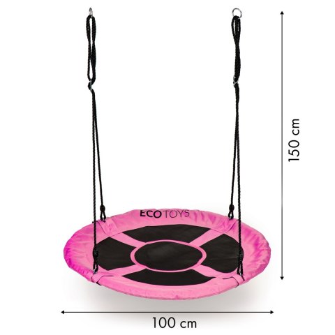 Huśtawka ogrodowa bocianie gniazdo 100cm ECOTOYS różowa