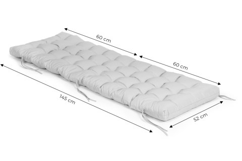 Poduszka na krzesło leżak ogrodowy szara 145 x 52 cm ModernHome