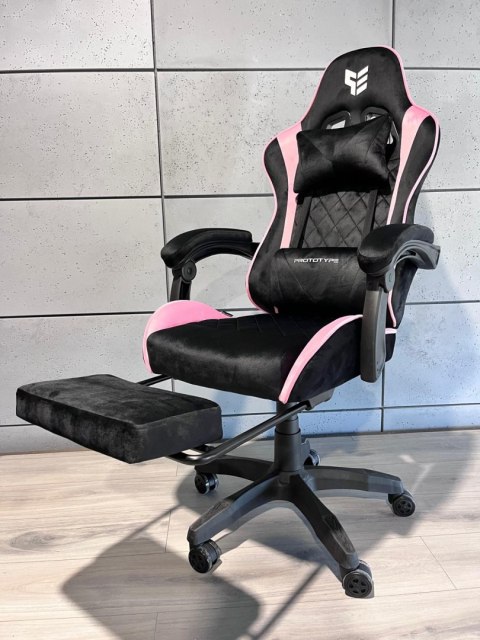 Fotel obrotowy gamingowy HERO POKER PRO PINK ALCANTARA