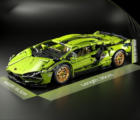 Klocki Technik 1280 szt - zdalnie sterowane auto Lamborgini 36cm
