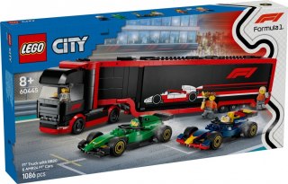 Klocki City 60445 F1 Ciężarówka z bolidami RB20 i AMR24 F1