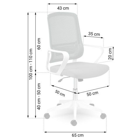 Fotel biurowy z mikrosiatki Sofotel Wizo szaro-biały