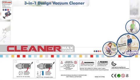WOOPIE Interaktywny Odkurzacz Pionowy 3w1 dla Dzieci z Funkcją Ssania