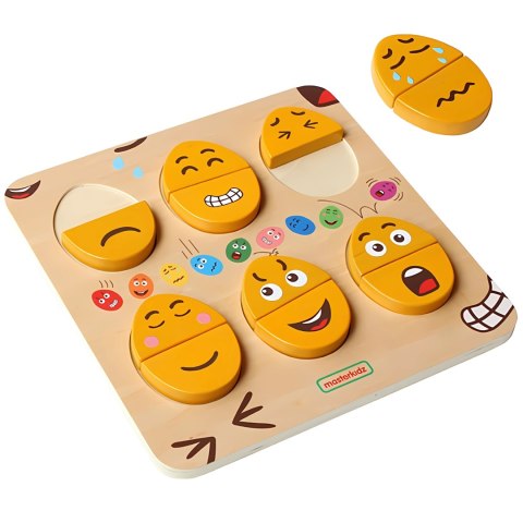 MASTERKIDZ Tablica do Nauki Emocji Drewniane Jajka jaki Humor? Montessori