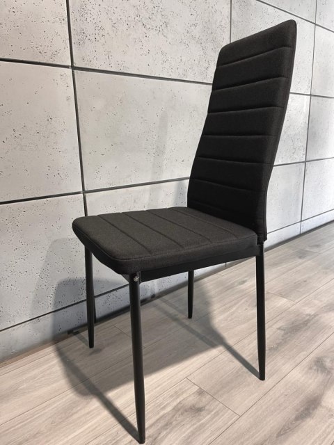 Krzesła tapicerowane zestaw 4 VALVA LINE FABRIC BLACK