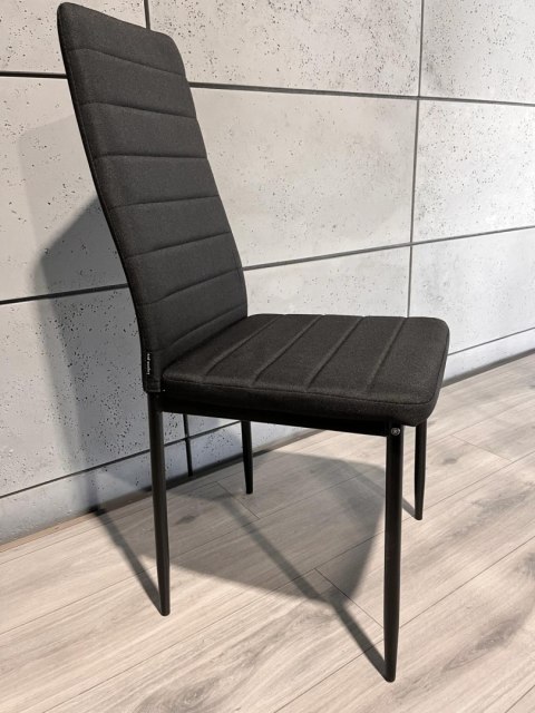 Krzesła tapicerowane zestaw 4 VALVA LINE FABRIC BLACK