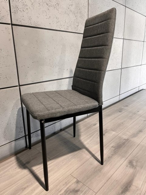 Krzesła tapicerowane zestaw 4 VALVA LINE FABRIC GREY