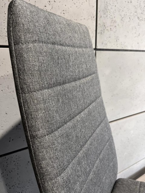 Krzesła tapicerowane zestaw 4 VALVA LINE FABRIC GREY