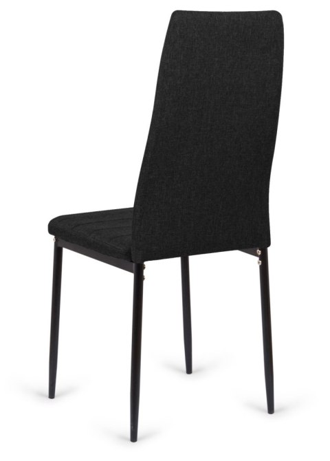 Krzesła tapicerowane zestaw 4 VALVA LINE VELVET BLACK