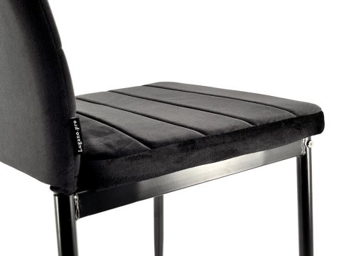 Krzesła tapicerowane zestaw 4 VALVA LINE VELVET BLACK