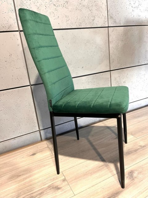 Krzesła tapicerowane zestaw 4 VALVA LINE VELVET GREEN