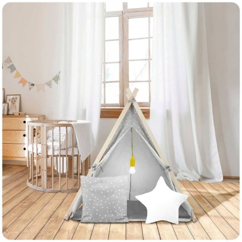 TIPI namiot dla dzieci DOMEK Poduszki LAMPKA LED Bawełna PREMIUM Nukido