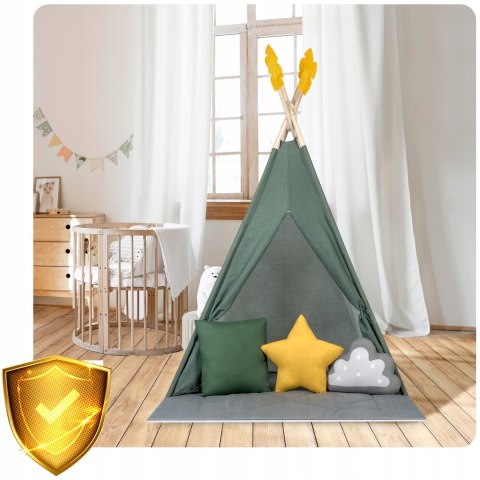 TIPI namiot dla dzieci TEEPEE Girlanda Poduszki DUŻA MATA STABILIZATOR