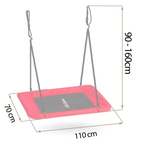 Huśtawka bocianie gniazdo prostokątna Neo-Sport Swingo 110 x 70 cm